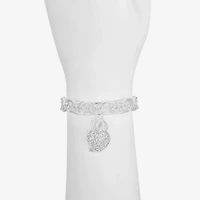 Liz Claiborne Womens Glass Heart Stretch Bracelet