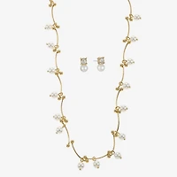 Monet Jewelry Timeless Womens Glass Simulated Pearl 2-pc. Jewelry Set