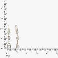 Monet Jewelry Timeless Womens Glass Simulated Pearl Drop Earrings