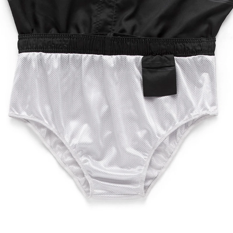 Burnside Mens Drawstring Waist 8" Striped Swim Trunks