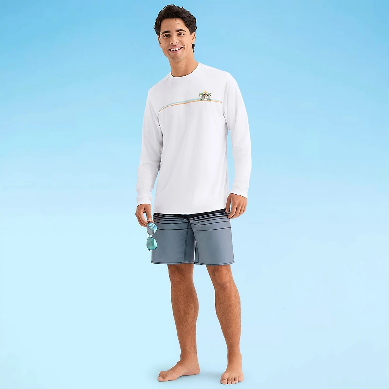Burnside Mens Crew Neck Long Sleeve Quick Dry T-Shirt