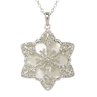 Sterling Silver Crystal Snowflake Pendant Necklace