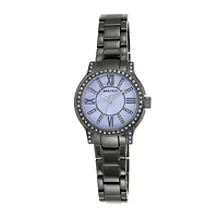 Armitron® Womens Crystal-Accent Gunmetal Bracelet Watch 75/5372BKGPBK