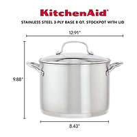 KitchenAid 3-Ply Stainless Steel 8-qt. Stockpot