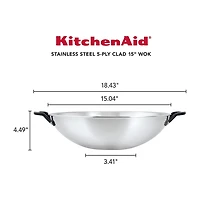KitchenAid 5-Ply Clad Stainless Steel 15" Wok