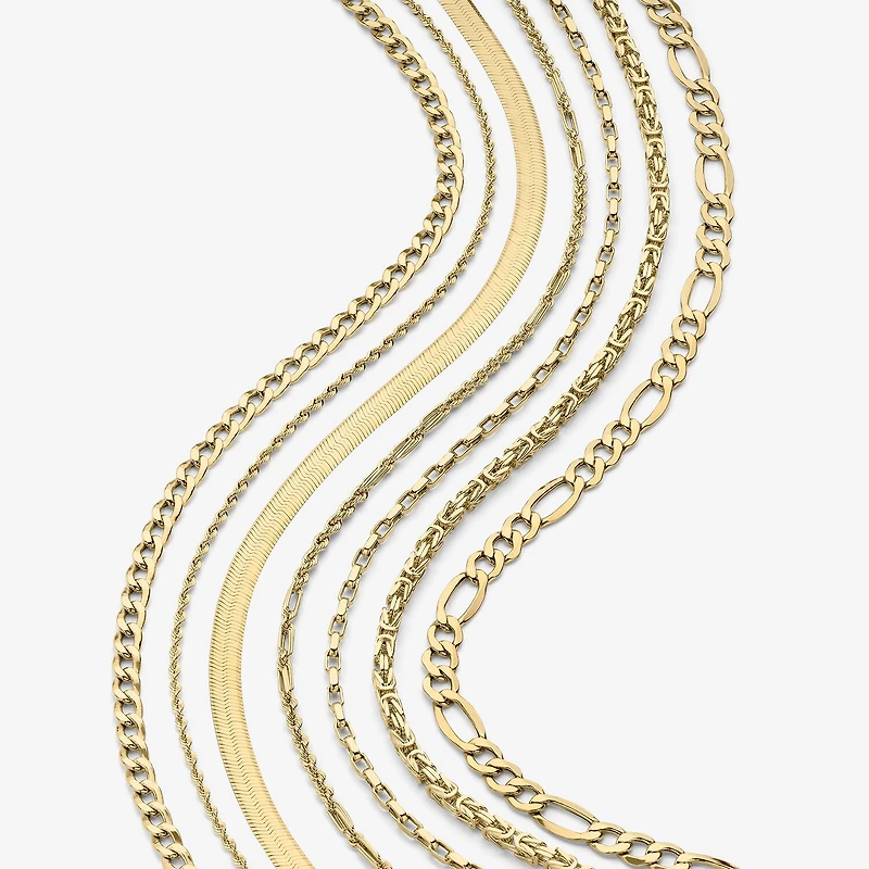 Unisex Adult 10K Gold 24 Inch Rope Chain Necklace