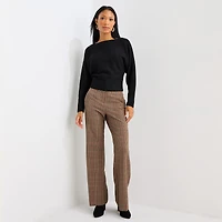 Worthington Womens Boat Neck Long Sleeve Pullover Sweater