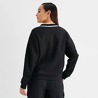 Stylus Womens Y Neck Long Sleeve Button Cardigan