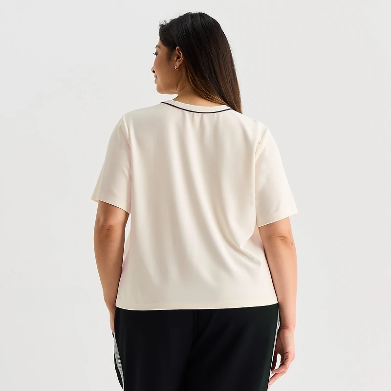 Stylus Womens Plus Crew Neck Short Sleeve T-Shirt