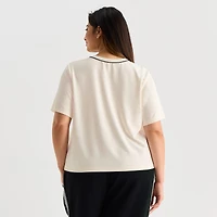 Stylus Womens Plus Crew Neck Short Sleeve T-Shirt