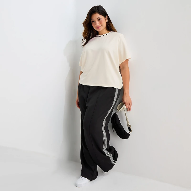 Stylus Womens Plus Crew Neck Short Sleeve T-Shirt
