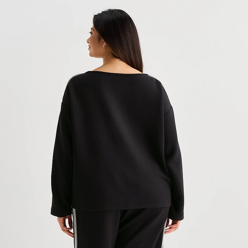 Stylus Womens Plus Round Neck Long Sleeve Sweatshirt