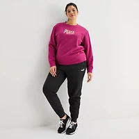 PUMA Womens Crew Neck Long Sleeve Plus Sweatshirt