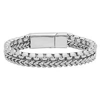 Cubic Zirconia Stainless Steel Chain Bracelet