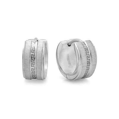 Steeltime Unisex Adult Stainless Steel 13mm Hoop Earrings