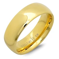 Steeltime Mens 6MM 18K Gold Over Stainless Steel Band
