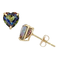 Genuine Mystic Fire Topaz 10K Gold 6.1mm Stud Earrings