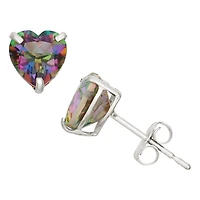 Genuine Mystic Fire Topaz 10K Gold 6.1mm Stud Earrings