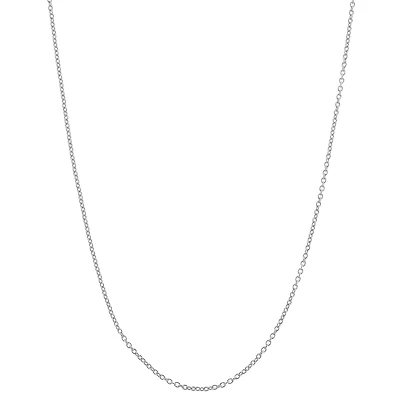 Unisex Adult Sterling Silver 22 Inch Cable Chain Necklace