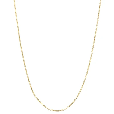 Unisex Adult 14K Gold Over Silver 22 Inch Cable Chain Necklace