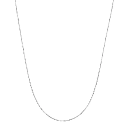 Unisex Adult Sterling Silver 22 Inch Box Chain Necklace