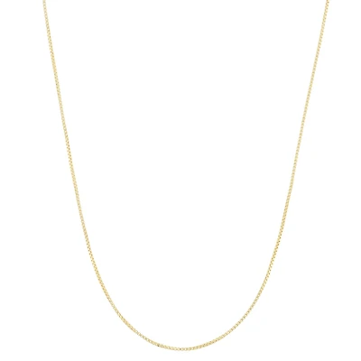 Unisex Adult 14K Gold Over Silver 22 Inch Box Chain Necklace