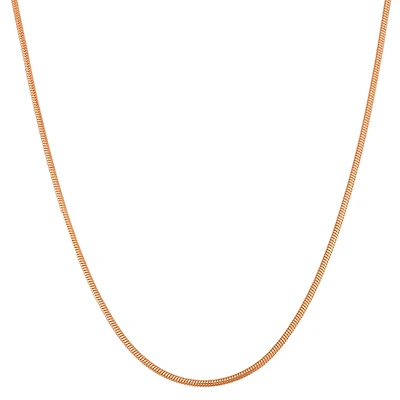 Unisex Adult 14K Gold Over Silver 22 Inch Snake Chain Necklace
