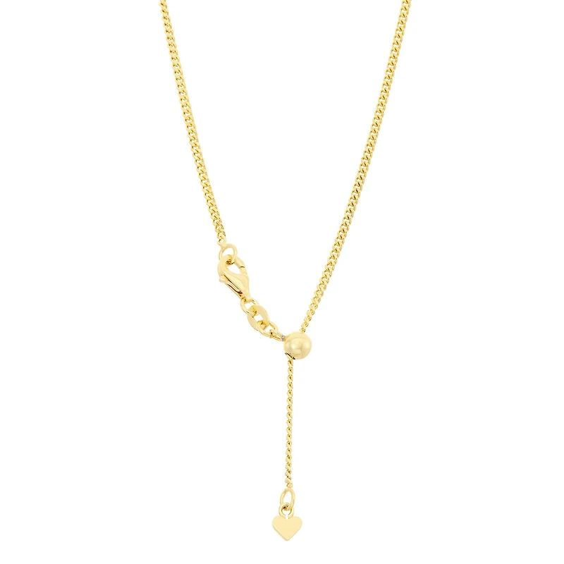 Unisex Adult 14K Gold Over Silver 22 Inch Curb Chain Necklace