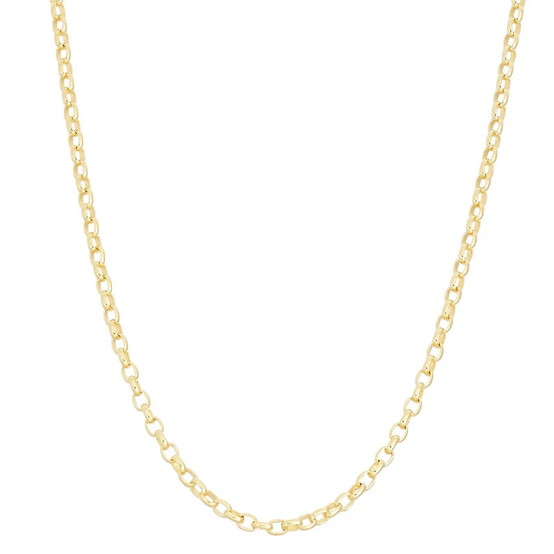 Unisex Adult 14K Gold Over Silver 22 Inch Link Necklace