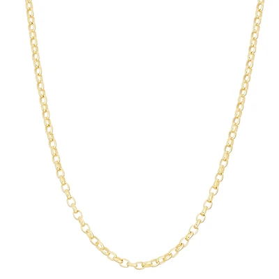 Unisex Adult 14K Gold Over Silver 22 Inch Link Necklace