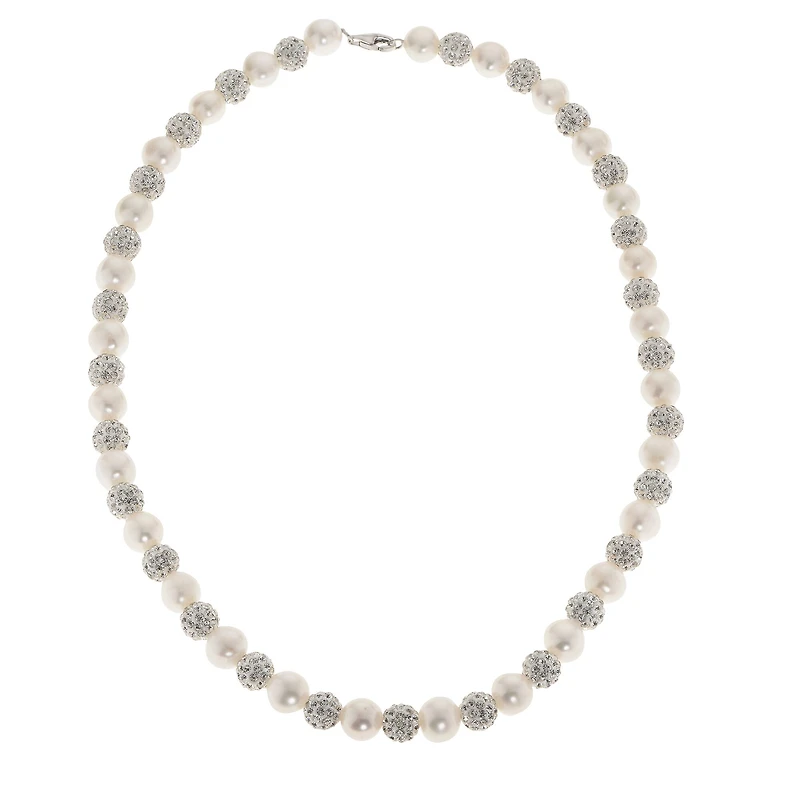 Womens White Sterling Silver Inch Strand Necklace