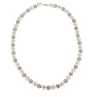 Womens White Sterling Silver Inch Strand Necklace