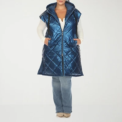 White Mark Womens Plus Midweight Puffer Vest