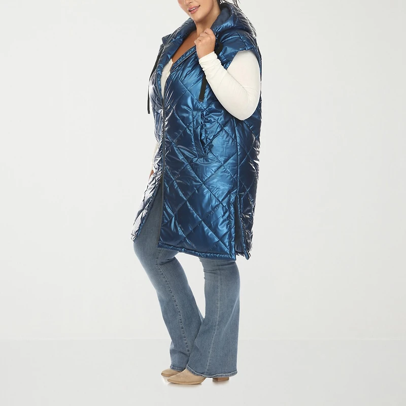 White Mark Womens Plus Midweight Puffer Vest
