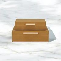 Cheungs Camel Brown Faux Shagreen Rectangular 2-pc. Decorative Box