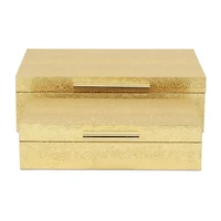 Cheungs Gold Faux Snakeskin Rectangular 2-pc. Decorative Box