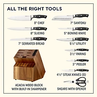 Chicago Cutlery Insignia Triple Rivet Poly 18-pc. Knife Block Set