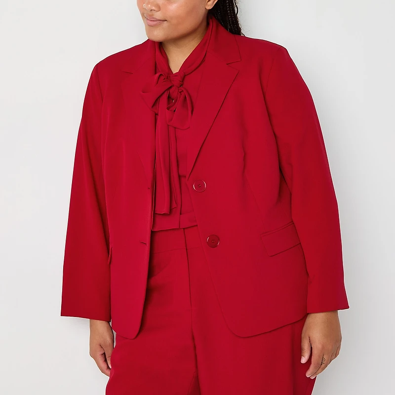 Black Label by Evan-Picone Womens Plus Classic Fit Suit Jacket