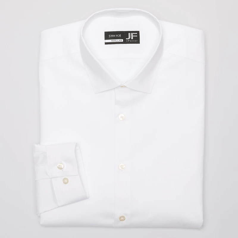 J. Ferrar Ultra Comfort Mens Regular Fit Stretch Fabric Wrinkle Free Long Sleeve Dress Shirt