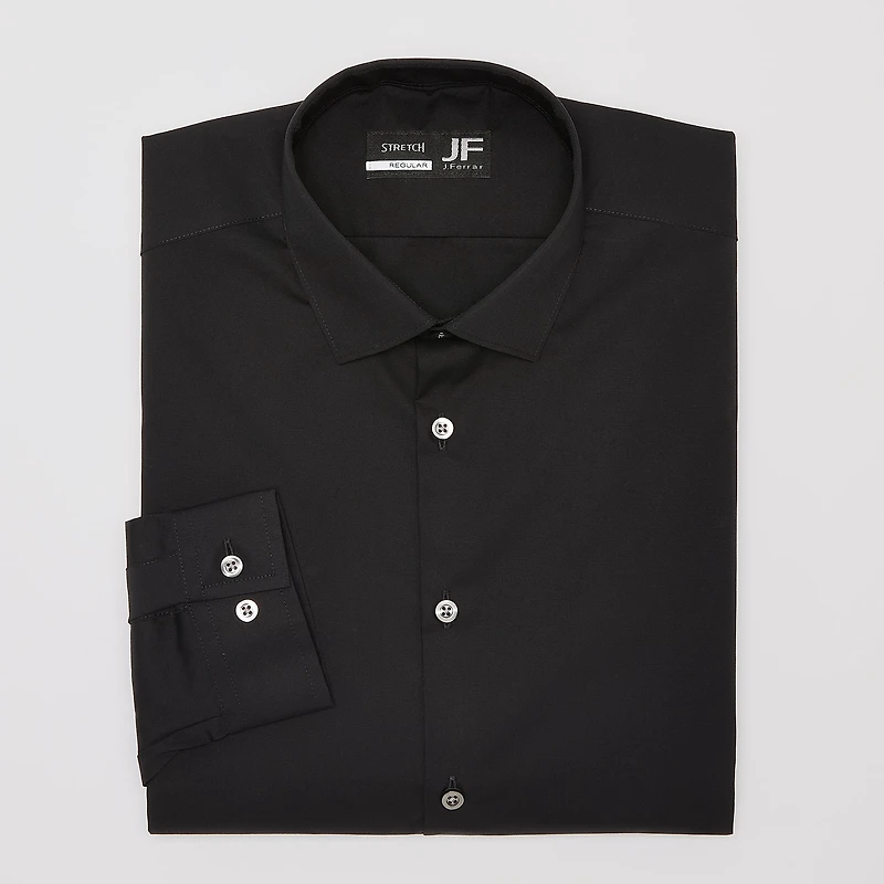 J. Ferrar Ultra Comfort Mens Regular Fit Stretch Fabric Wrinkle Free Long Sleeve Dress Shirt
