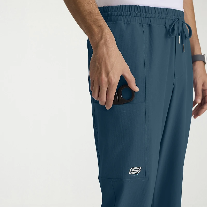 Skechers Skp718 Compass 5-Pocket Elastic Waistband Straight Leg Mens Stretch Fabric Moisture Wicking Scrub Pant