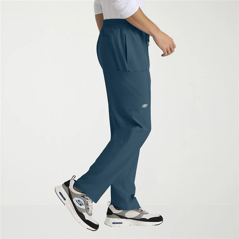 Skechers Skp718 Compass 5-Pocket Elastic Waistband Straight Leg Mens Short Stretch Fabric Moisture Wicking Scrub Pant