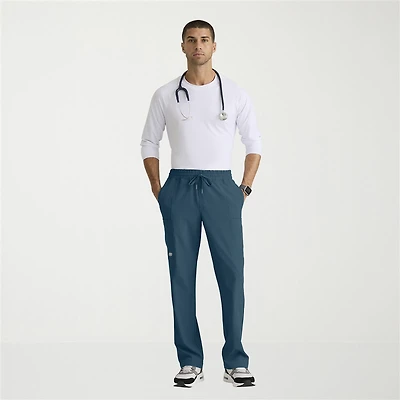 Skechers Skp718 Compass 5-Pocket Elastic Waistband Straight Leg Mens Short Stretch Fabric Moisture Wicking Scrub Pant