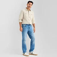 St. John's Bay Twill Field Mens Long Sleeve Classic Fit Button-Down Shirt