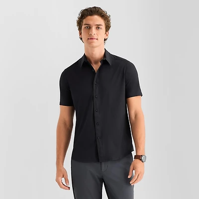 Stylus Mens Short Sleeve Regular Fit Button-Down Shirt
