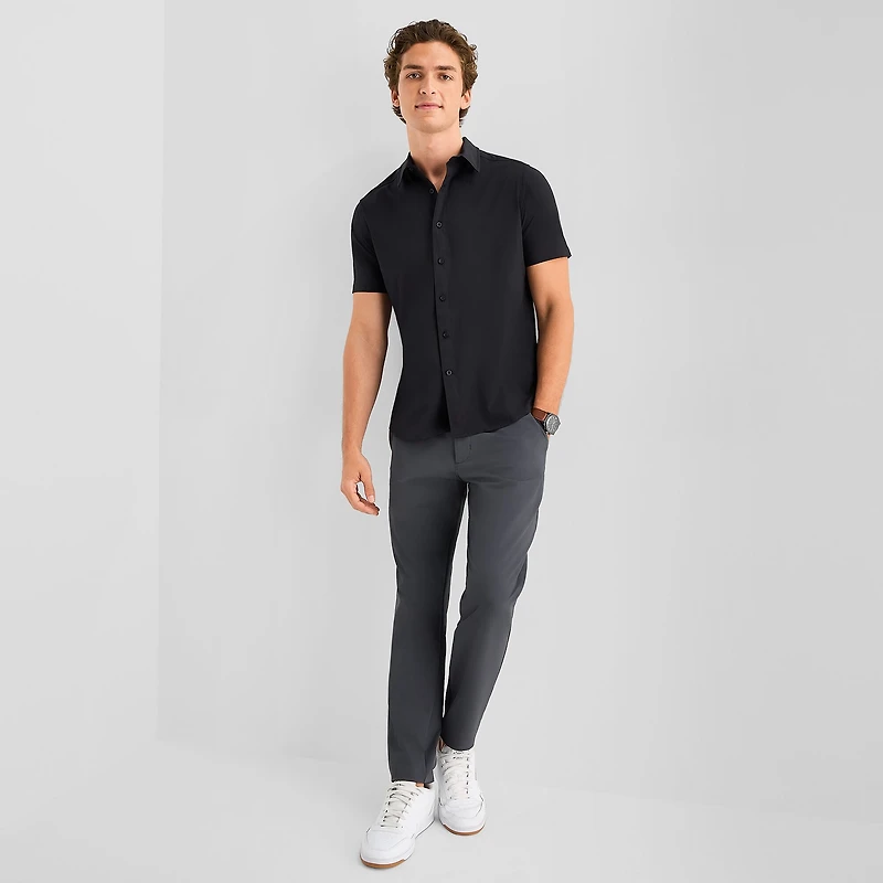 Stylus Mens Short Sleeve Regular Fit Button-Down Shirt