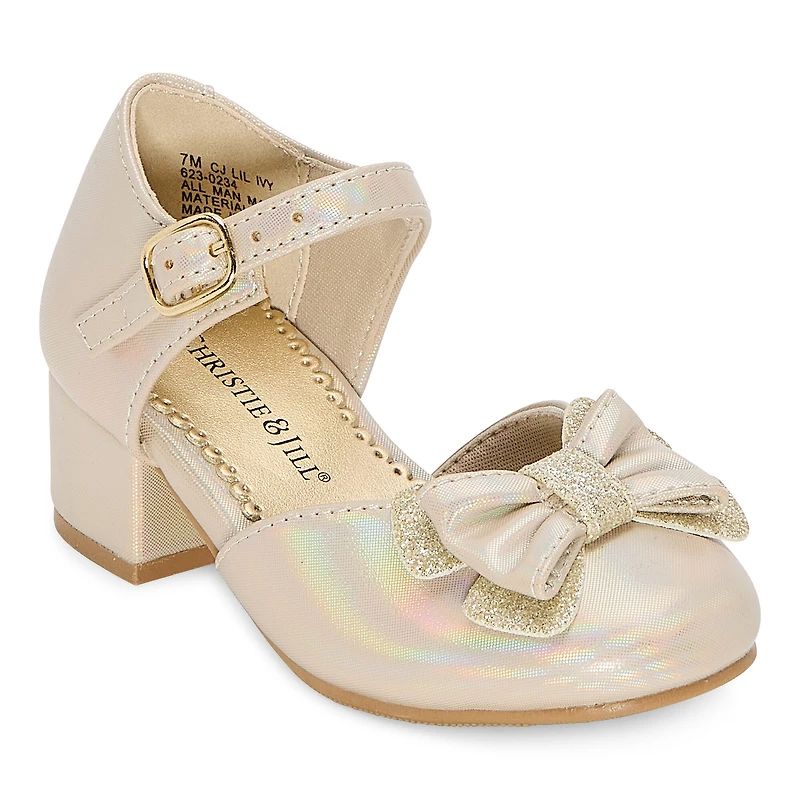Christie & Jill Lil Ivy Toddler Girls Round Closed Toe Mary Jane Shoes