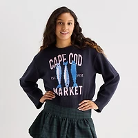 Arizona Juniors Womens Crew Neck Long Sleeve Pullover Sweater