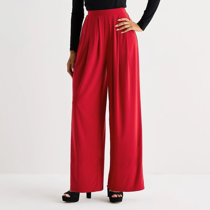 Bold Elements Womens Wide Leg Pleated Pant