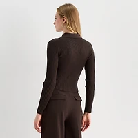 Worthington Womens Long Sleeve Button Cardigan